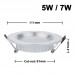 3W / 5W / 7W AC220V Slim & Weiß LED Deckeneinbaustrahler Deckenleuchte Dimmabar